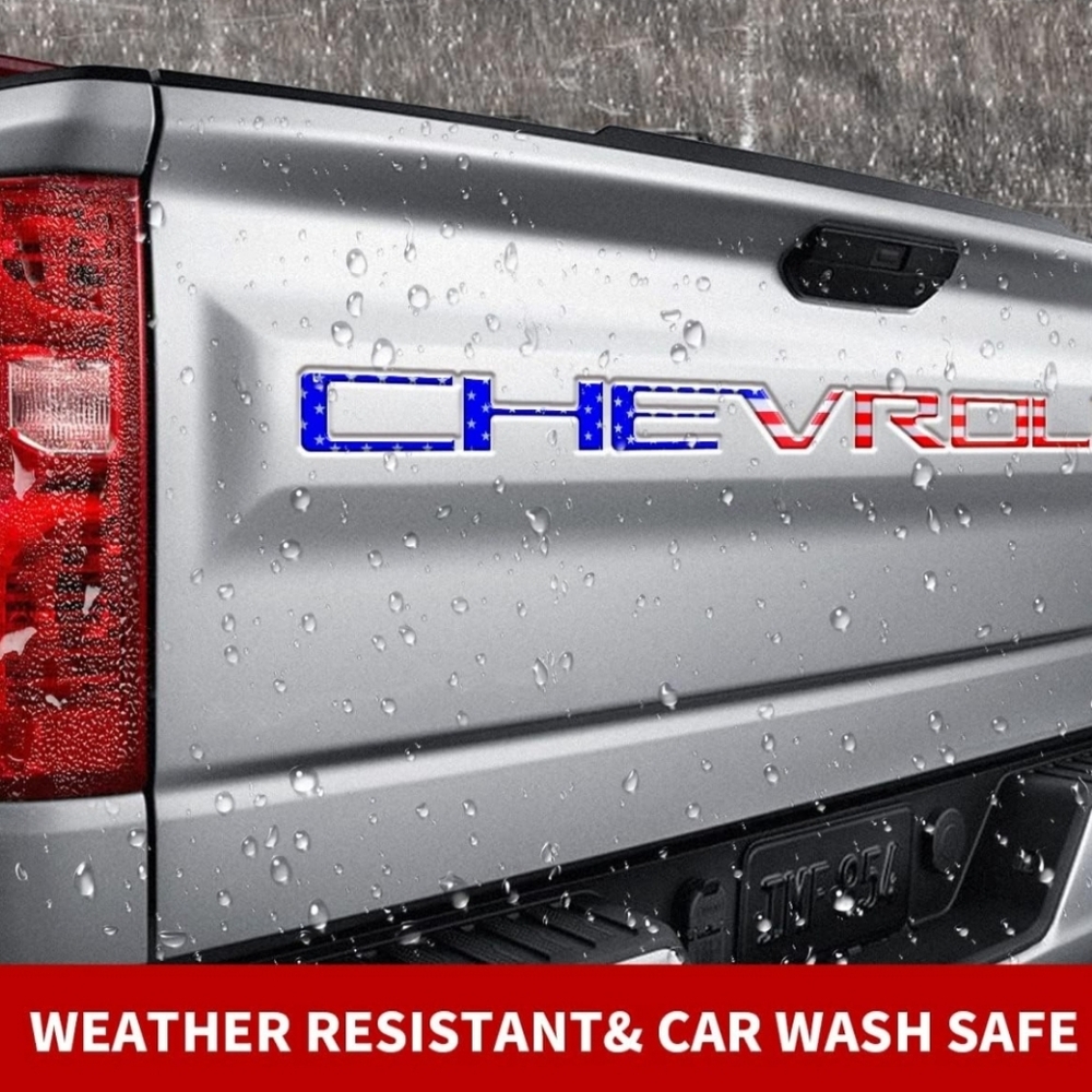 FOR SILVERADO 3D FLAG RAISED TAILGATE INSERT LETTER EMBLME.